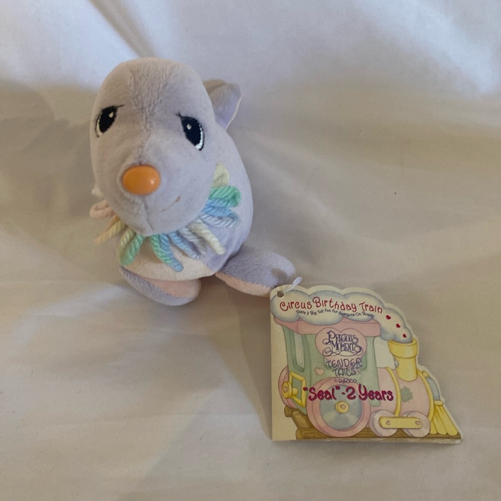 Precious Moments Circus Birthday Train Tender Tails Plush Seal 2 years NEW